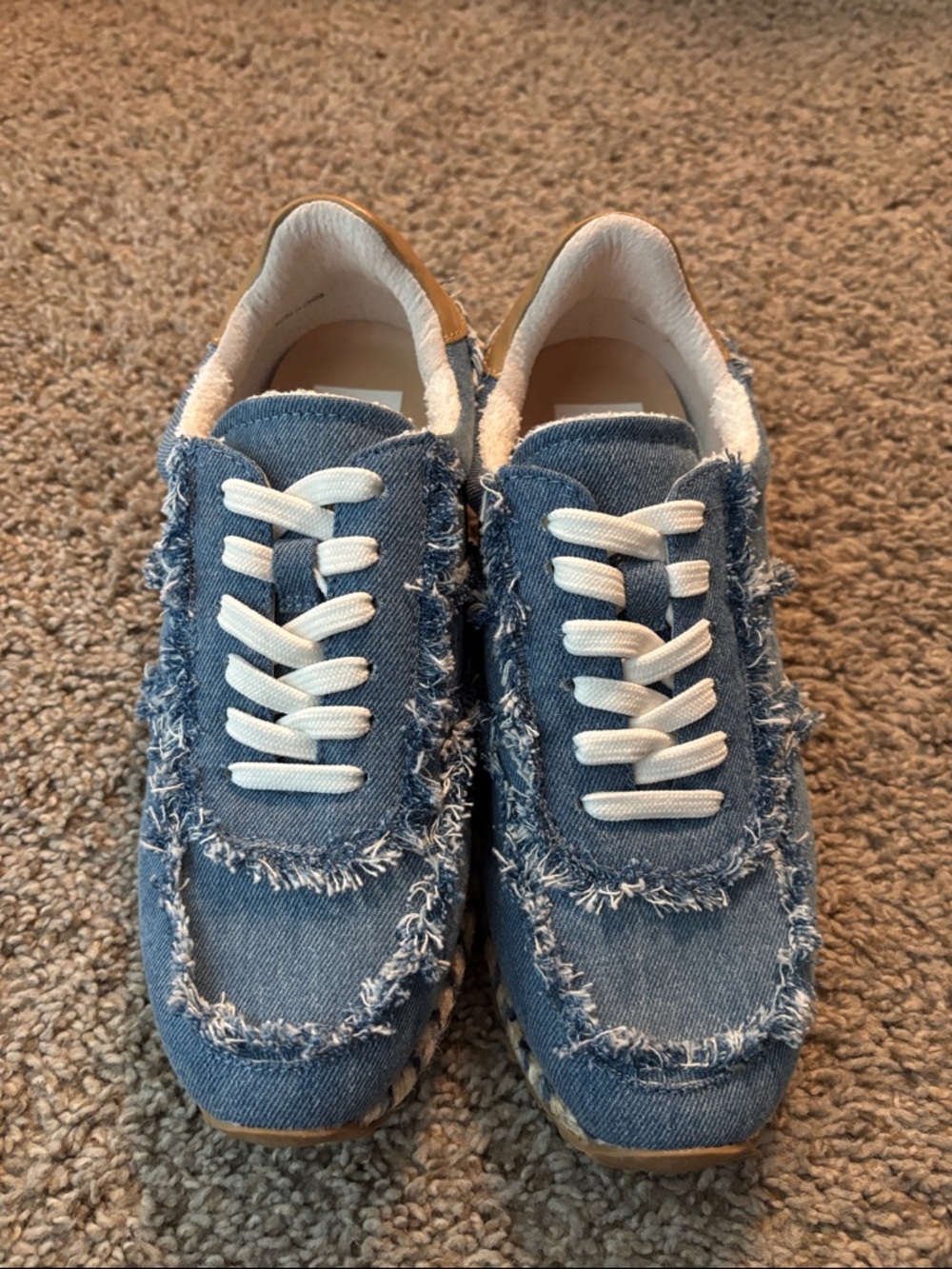 Dolce Vita Ayita Lace-Up Frayed Retro Denim Sneakers - Picture 4 of 9
